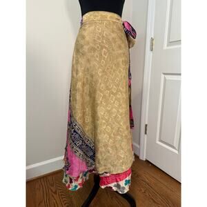 Darn Good Yarn Reversible Wrap Sari Skirt Adjustable Size